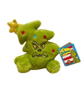 Dr. Seuss Grinch Christmas Tree Plush by Aurora 6” NWT Holiday Toy Green